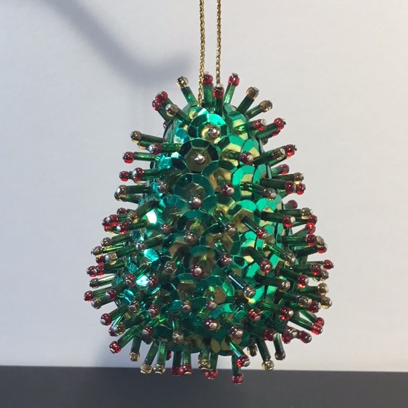 VTG. Handcrafted Bead Sequin Christmas Ornament - Picture 2 of 11